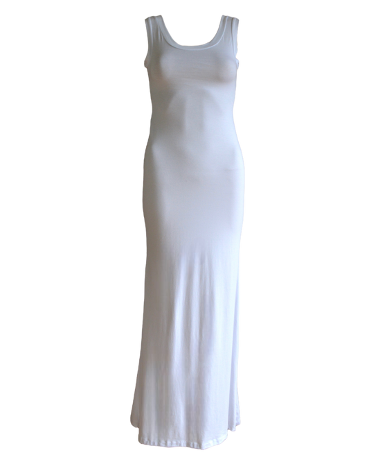 Flora Backless Maxi Dress in White