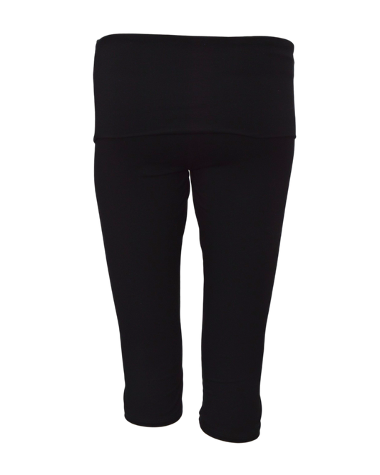 foldover capri legging / black