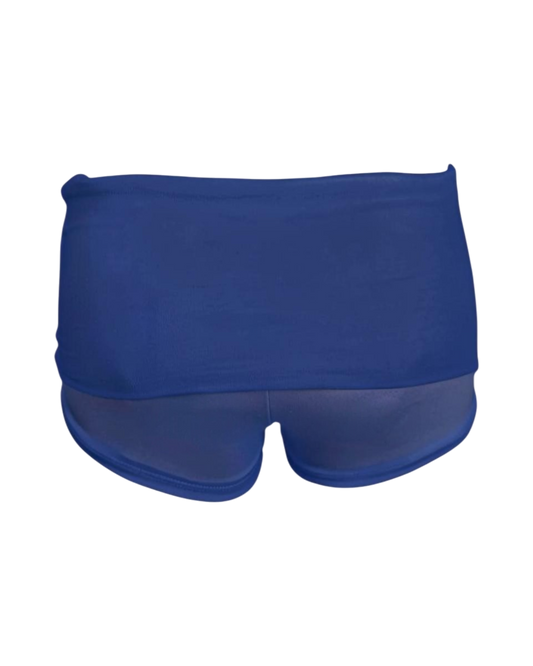 foldover mini shorts / captain blue