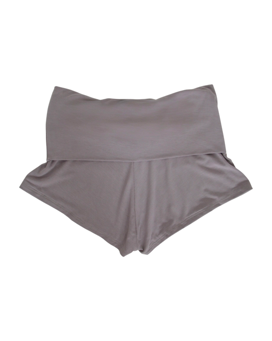foldover mini shorts / charcoal grey