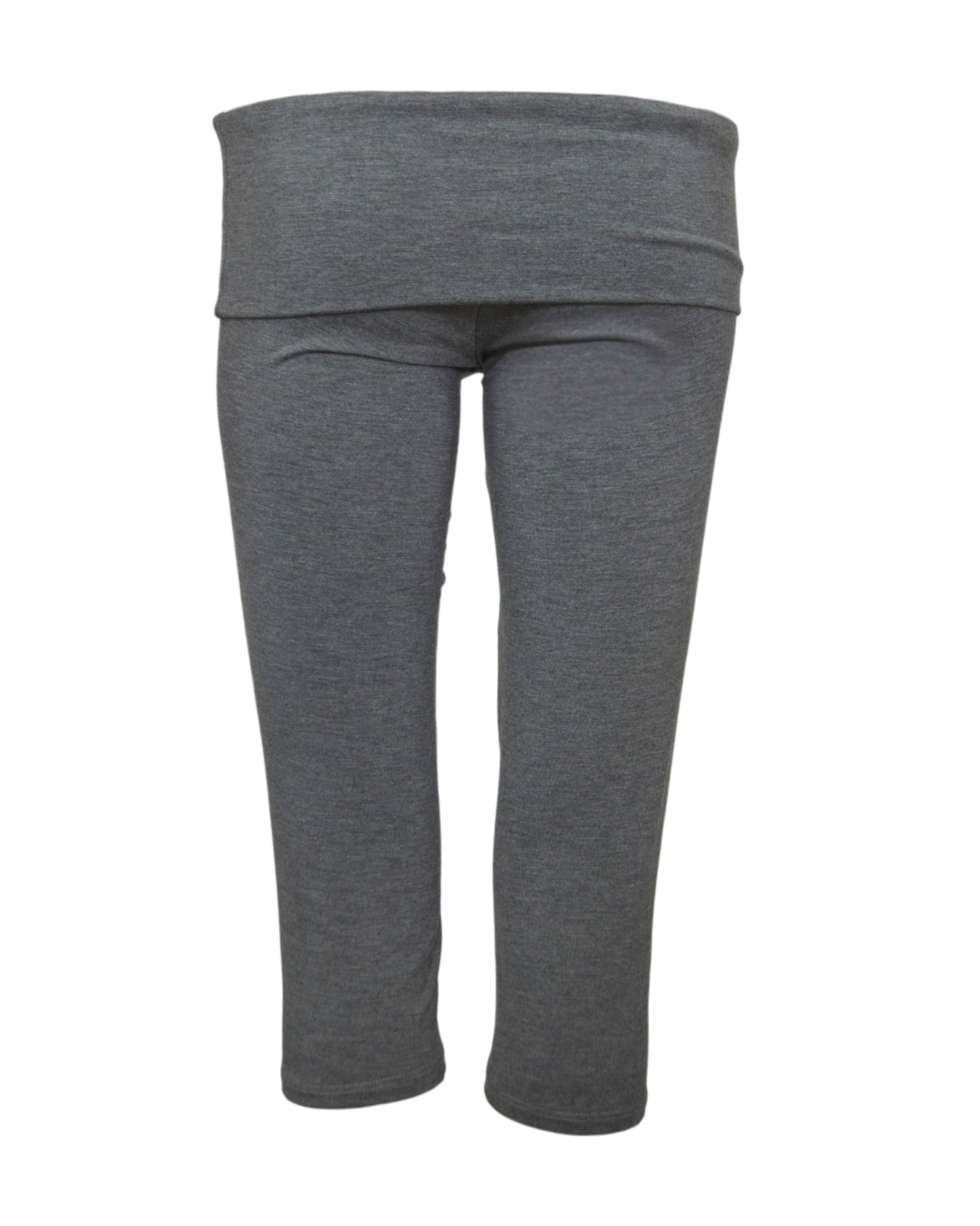 foldover capri legging / heather grey