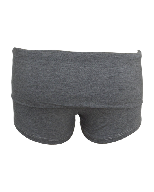 foldover mini shorts / heather grey