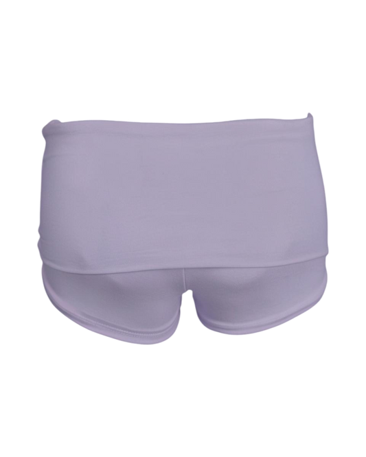 foldover mini shorts / lilac