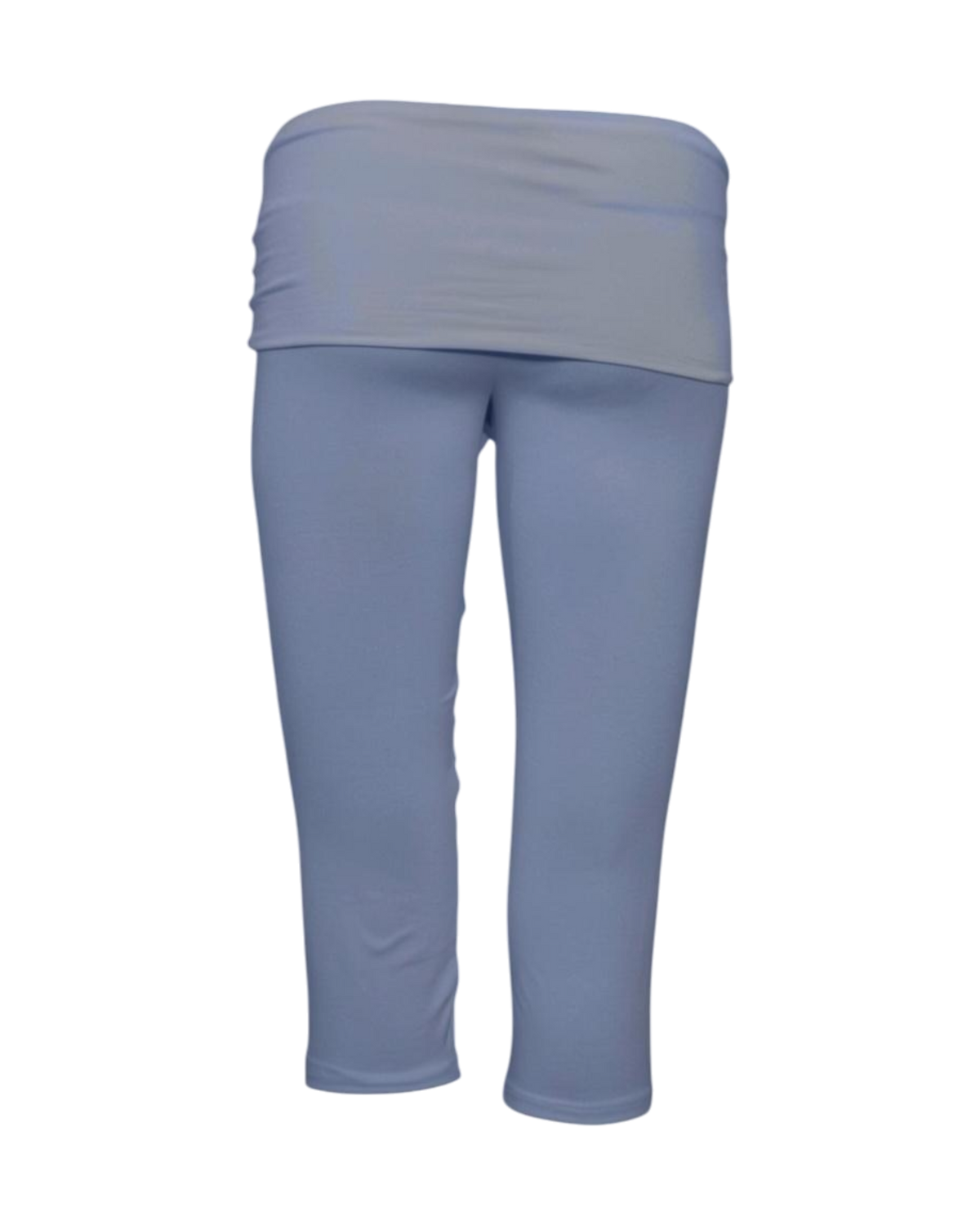 foldover capri legging / pale blue