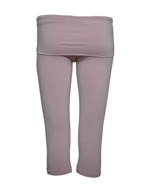 foldover capri legging / blush pink