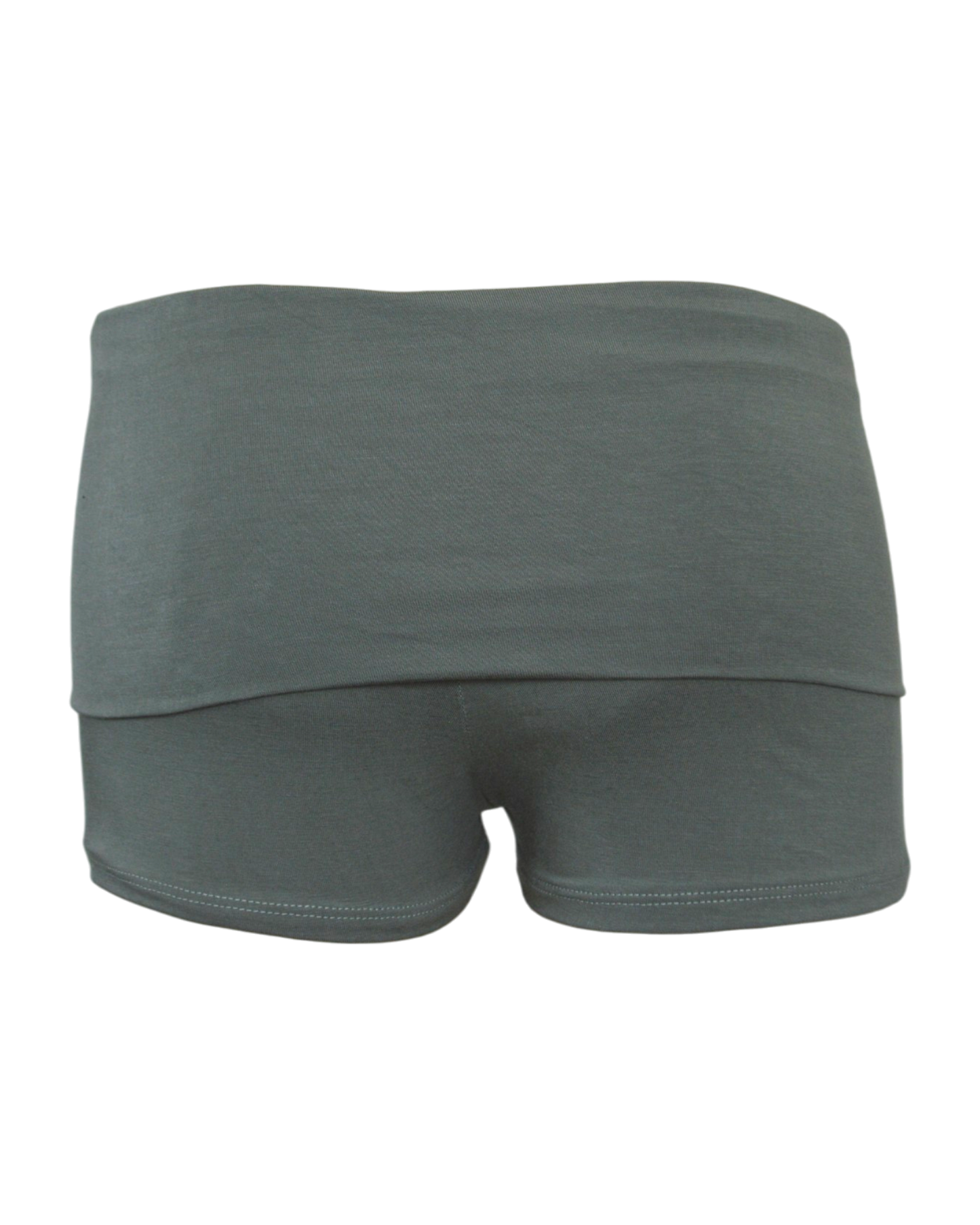 foldover mini shorts / sage green