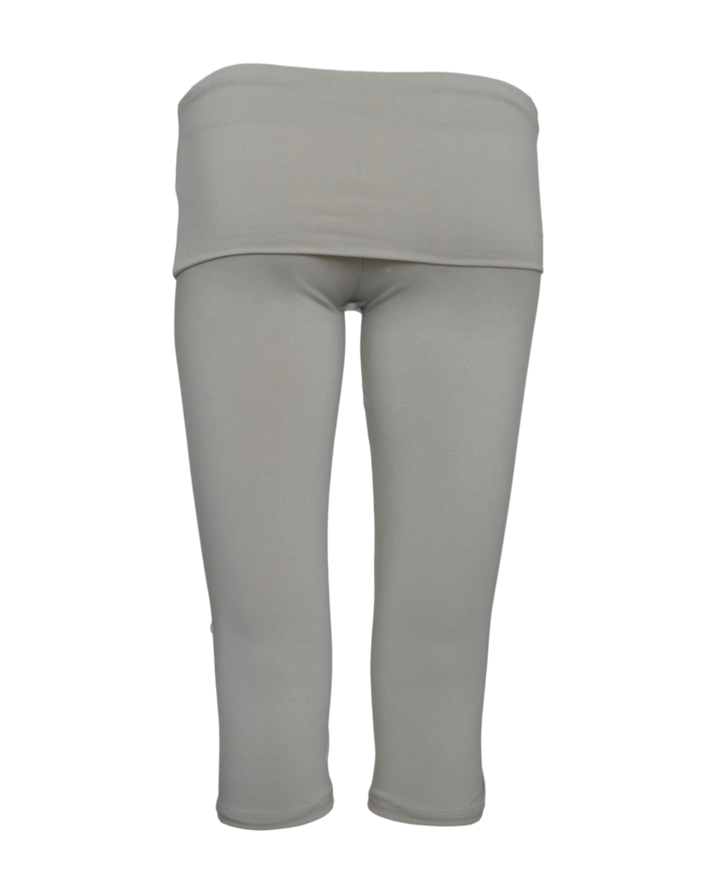 foldover capri legging / stone