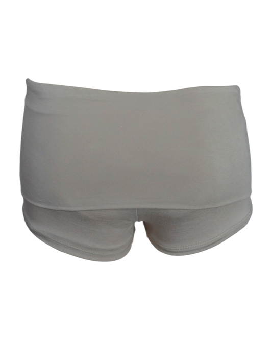 foldover mini shorts / stone
