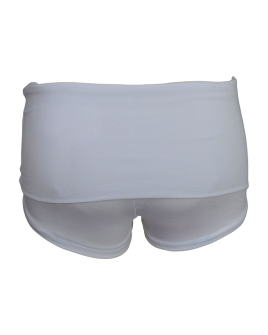 foldover mini shorts / white
