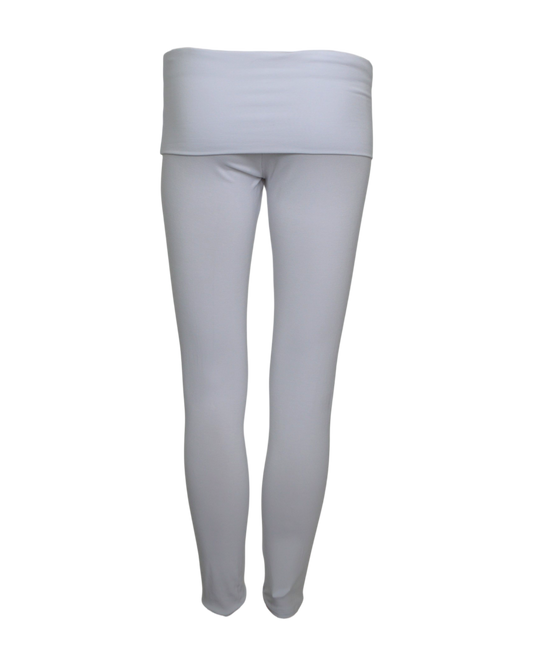 foldover leggings / white