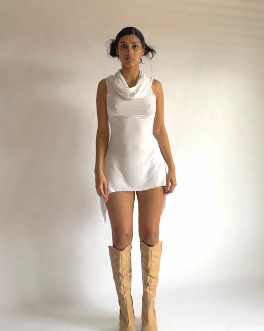 gladiatrix mini dress / white
