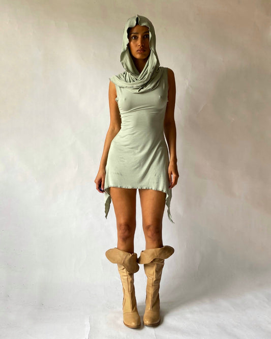 gladiatrix mini dress / sage green