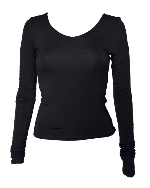 Rückenfreies doppellagiges Longsleeve