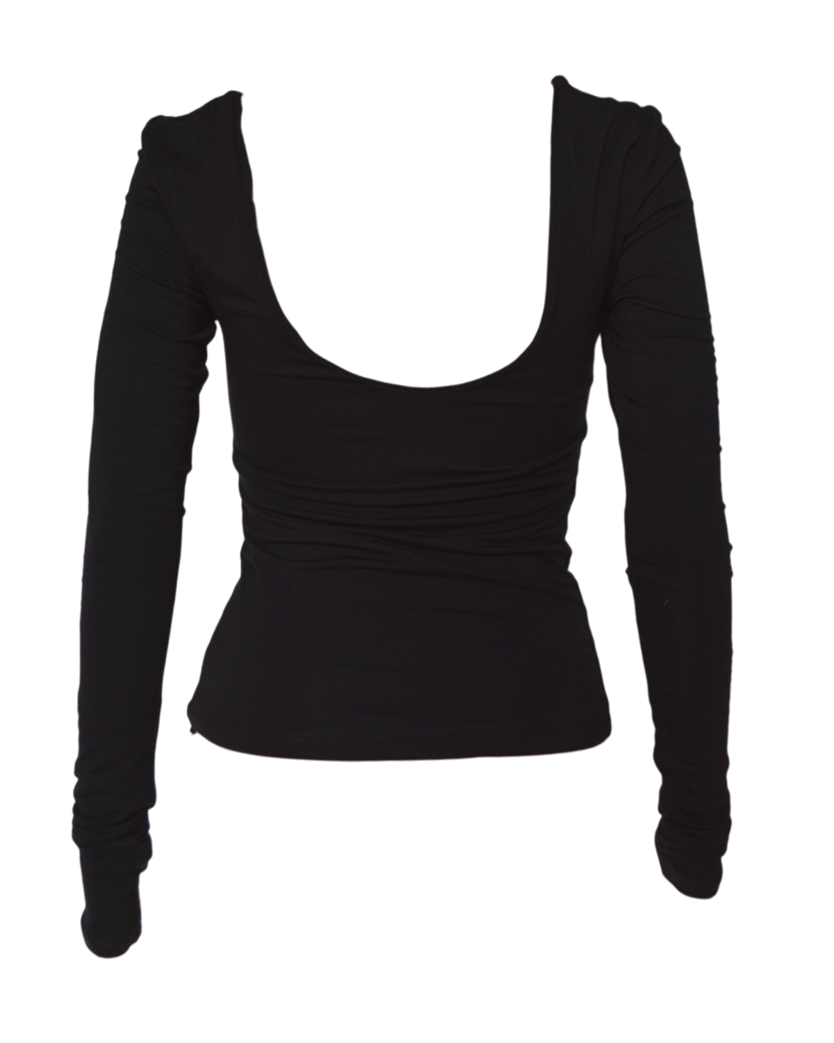 backless double-layered longsleeve top / sage green