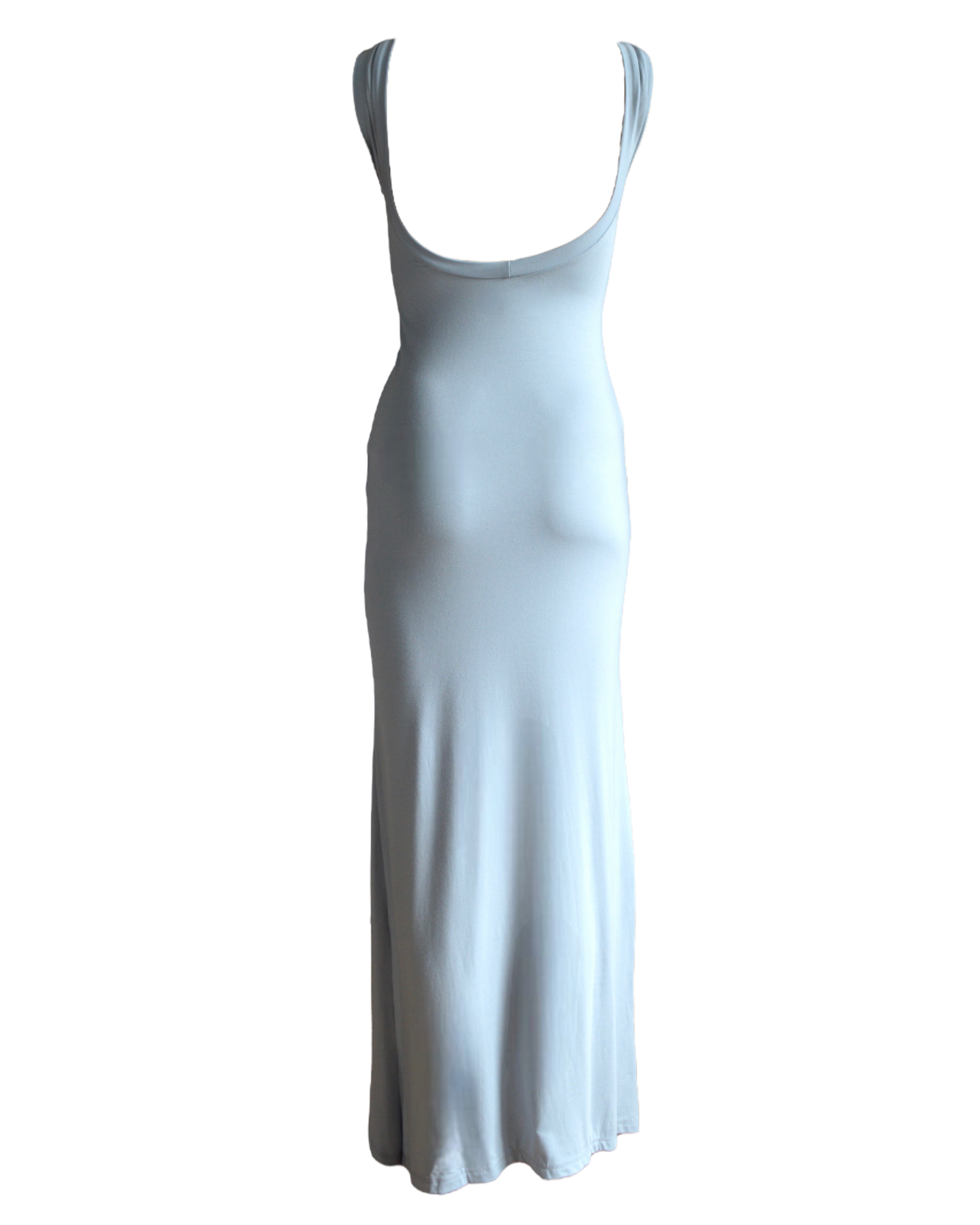 Flora Backless Maxi Dress in Light Grey