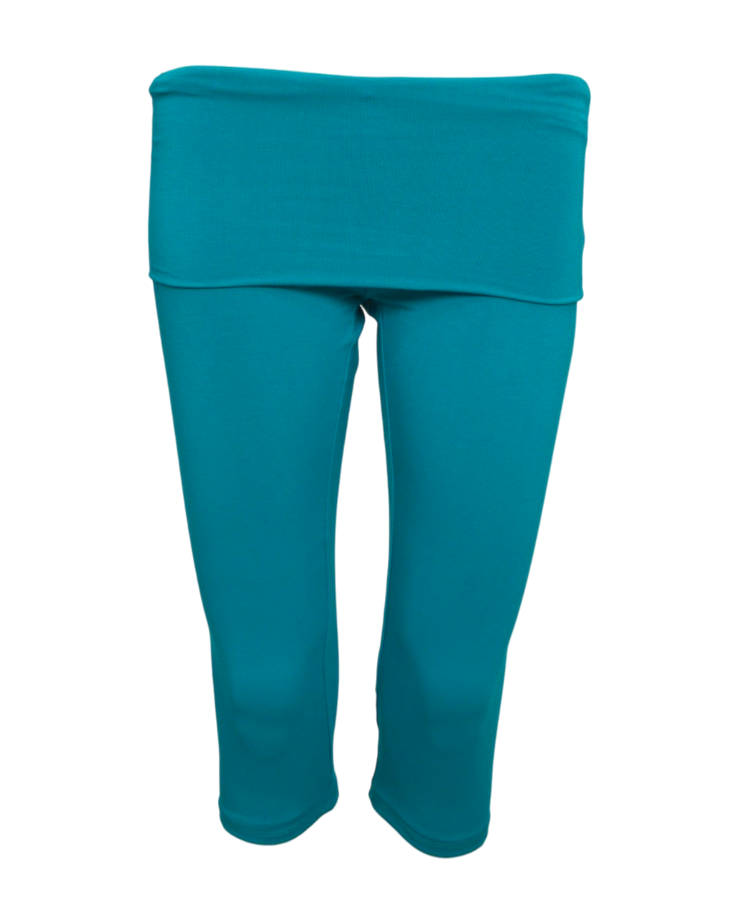 foldover capri legging / teal