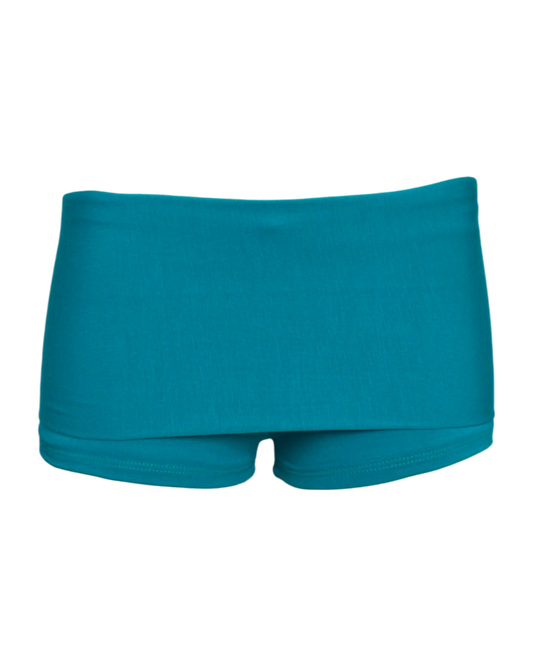 foldover mini shorts / teal