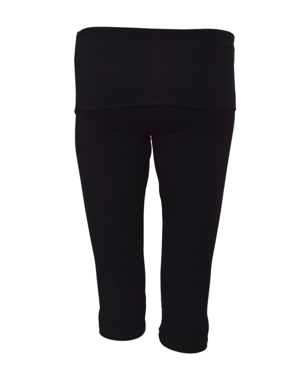 foldover capri legging / black