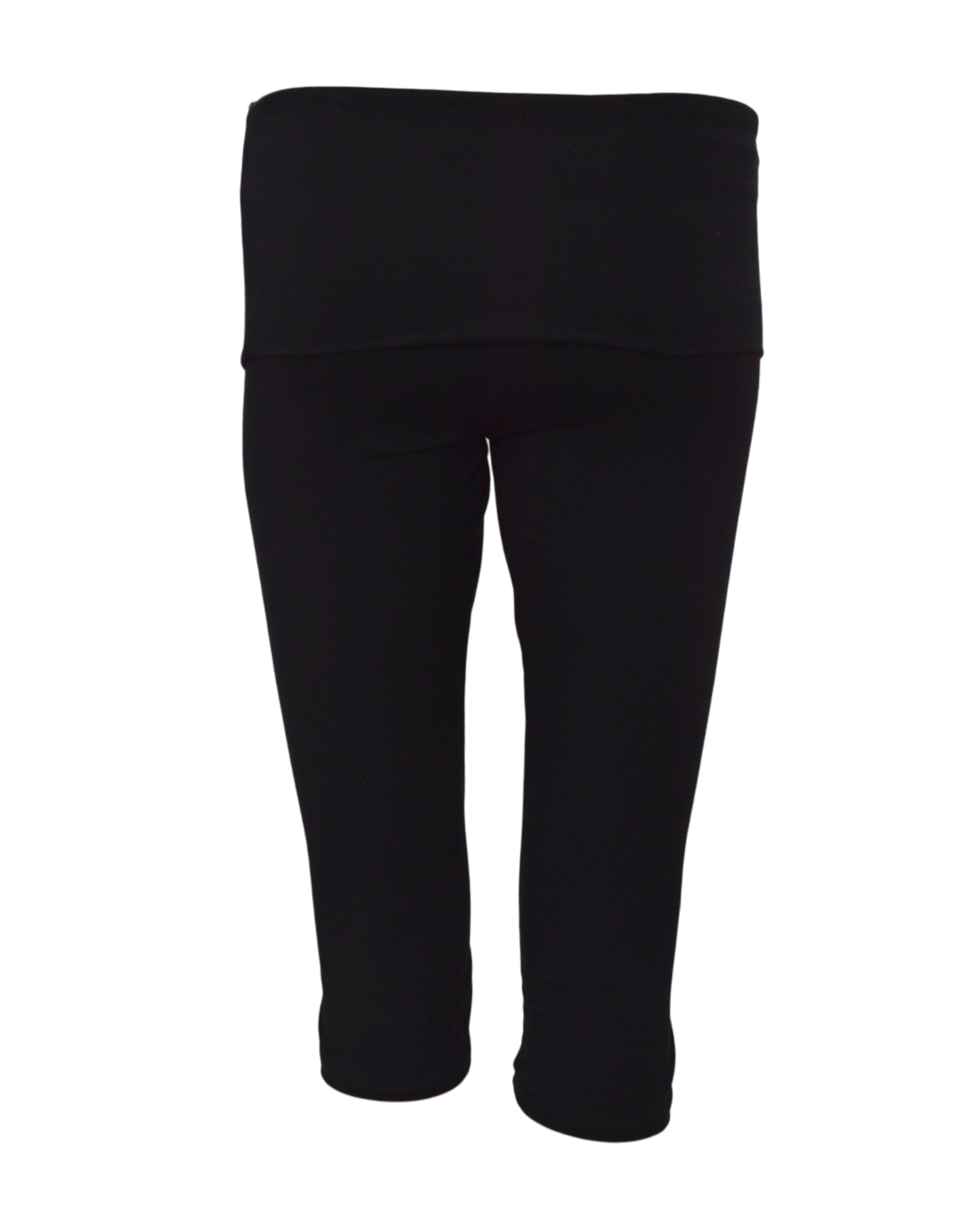 foldover capri legging / black