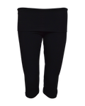 foldover capri legging / black