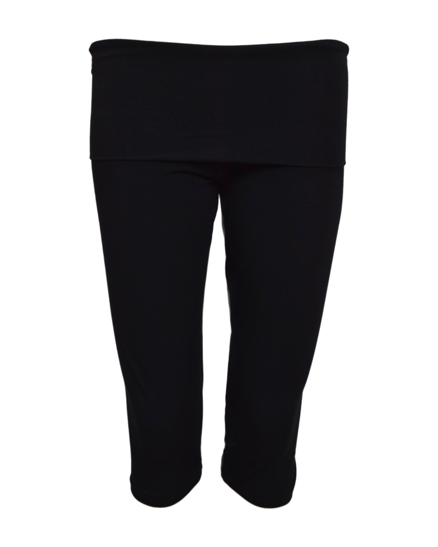 foldover capri legging / black