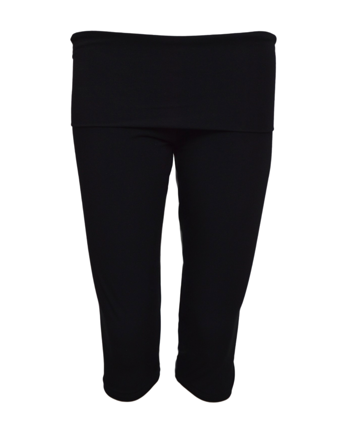 foldover capri legging / black
