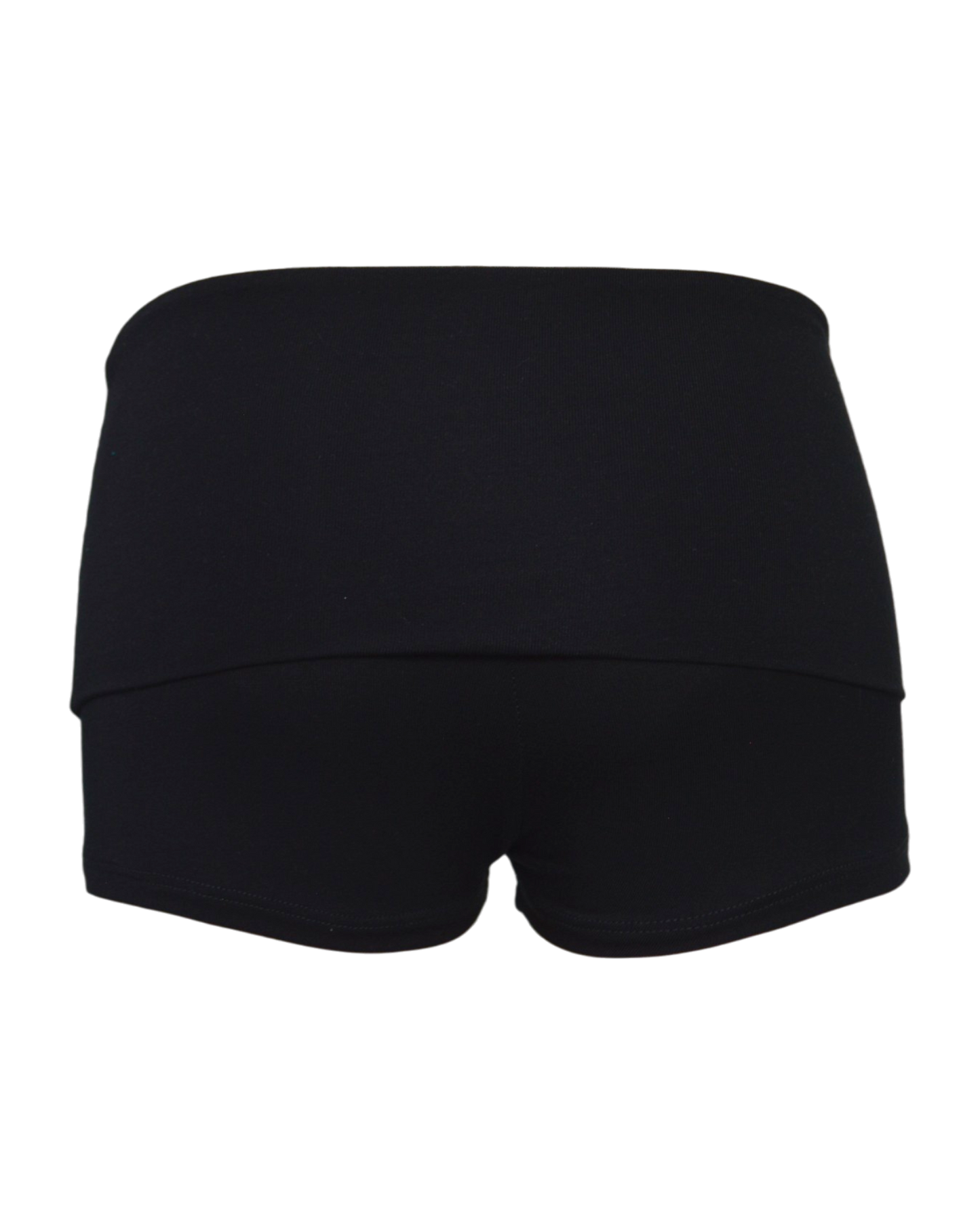 foldover mini shorts / black