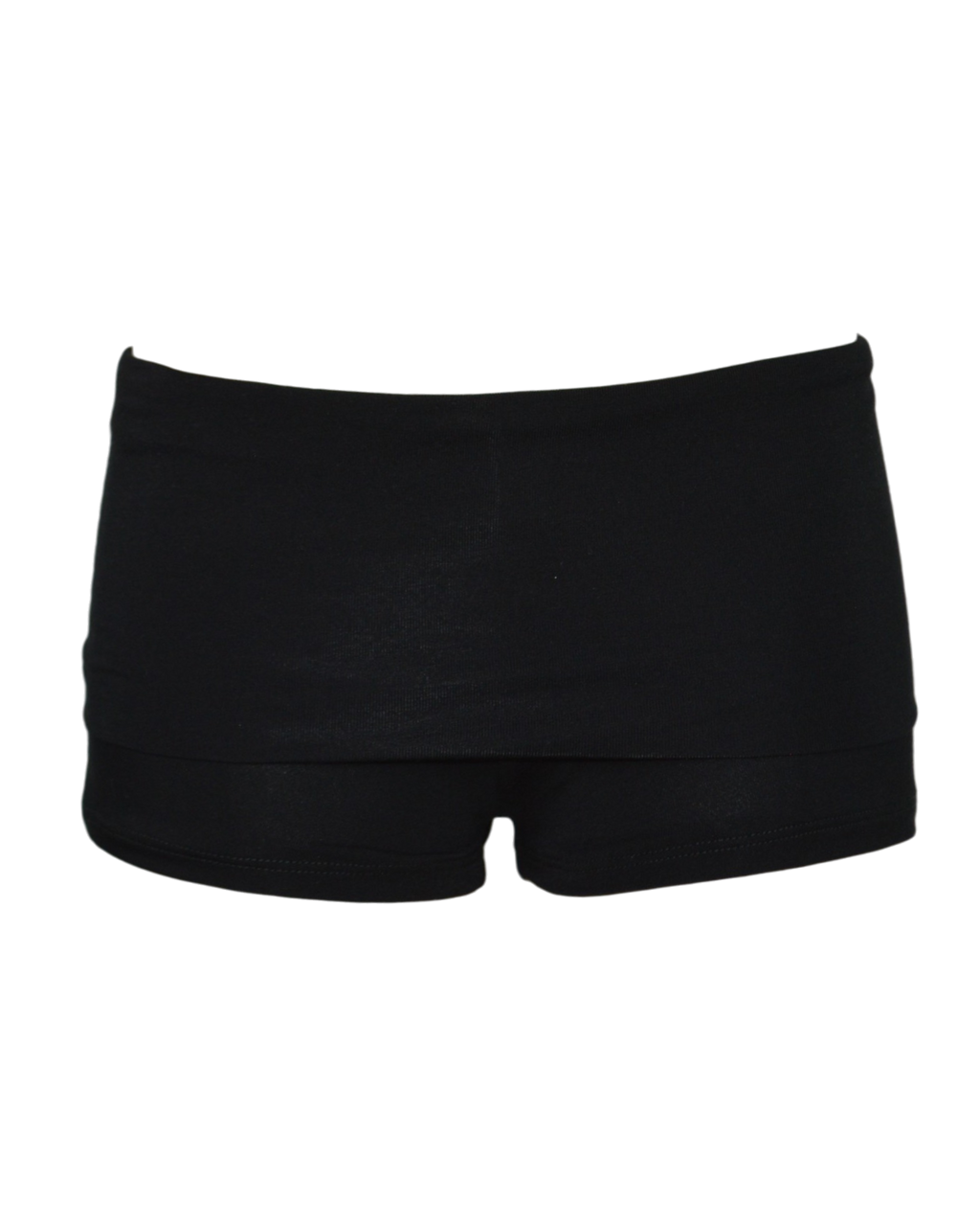 foldover mini shorts / black
