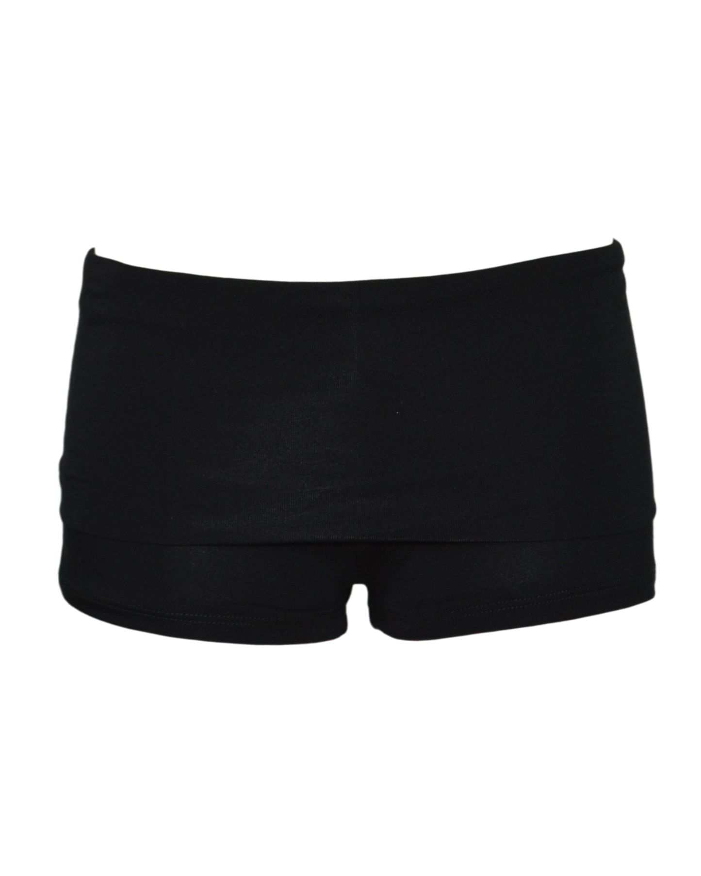 foldover mini shorts / black