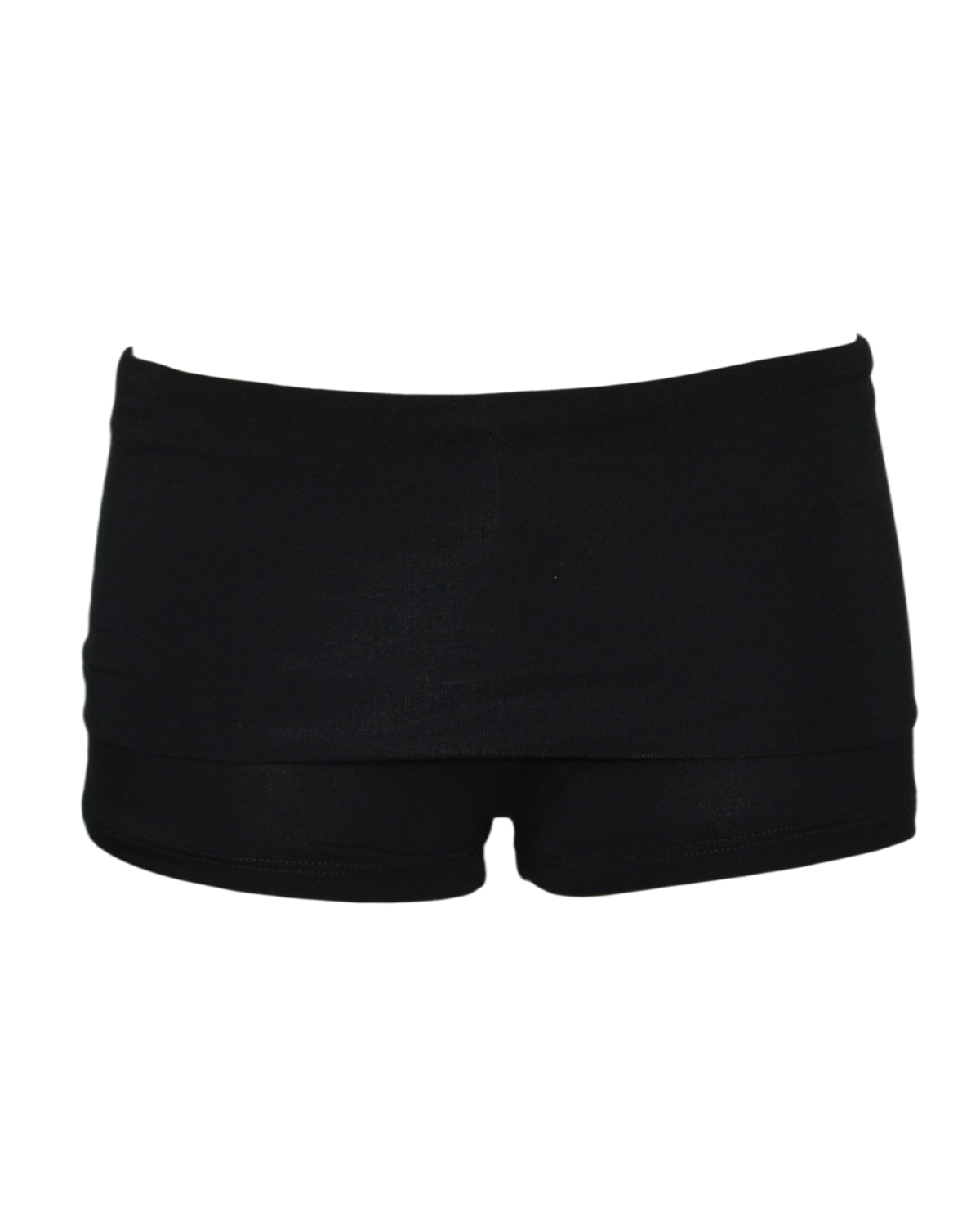 foldover mini shorts / black