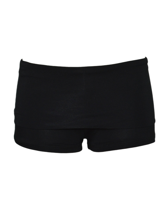 foldover mini shorts / black
