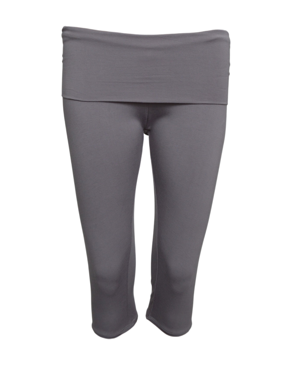 foldover capri legging / charcoal grey
