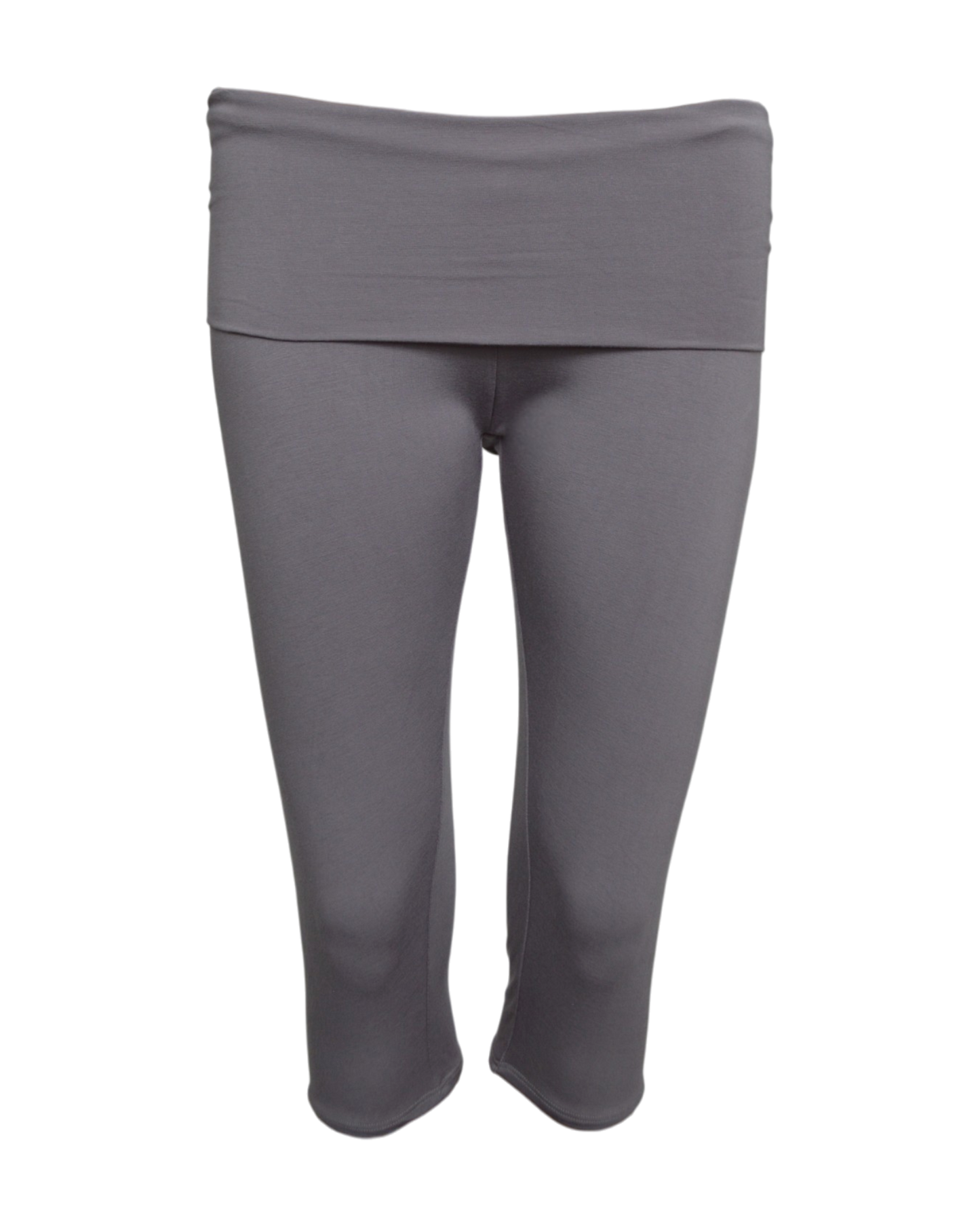 foldover capri legging / charcoal grey