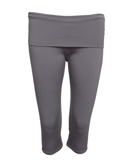 foldover capri legging / charcoal grey