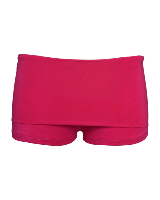 foldover mini shorts / fuschia