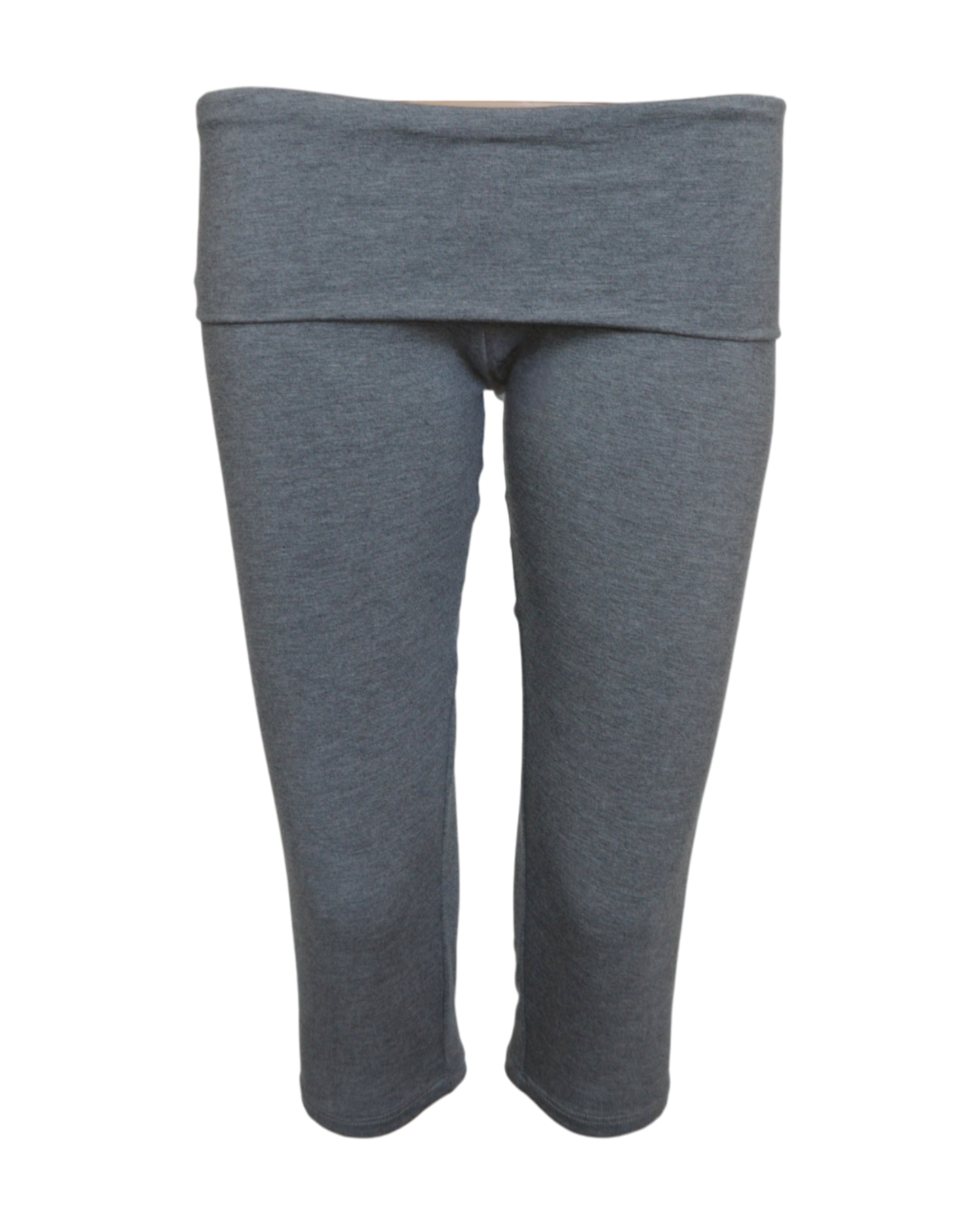 foldover capri legging / heather grey