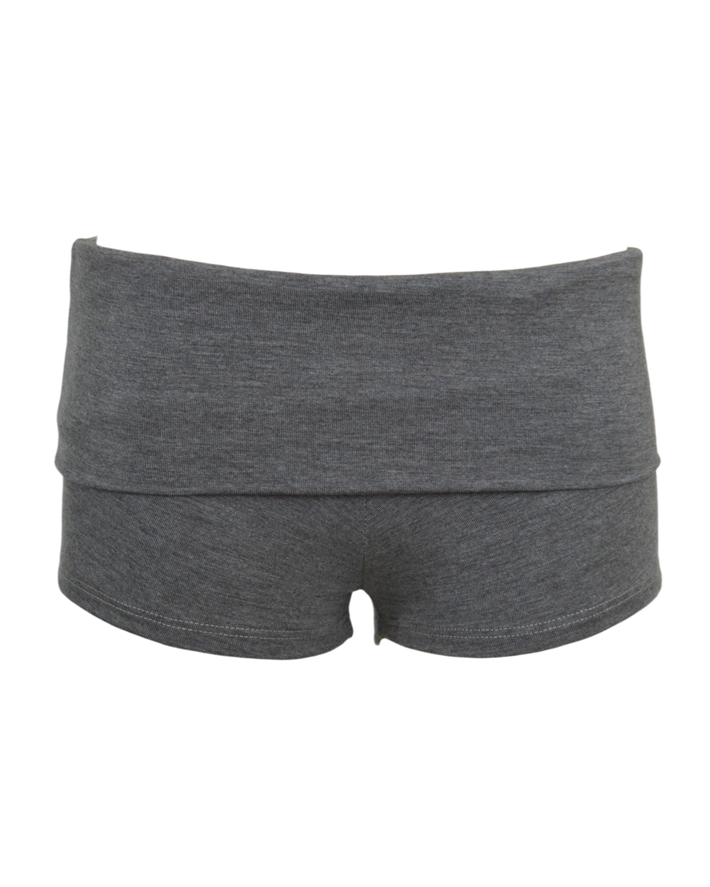 foldover mini shorts / heather grey