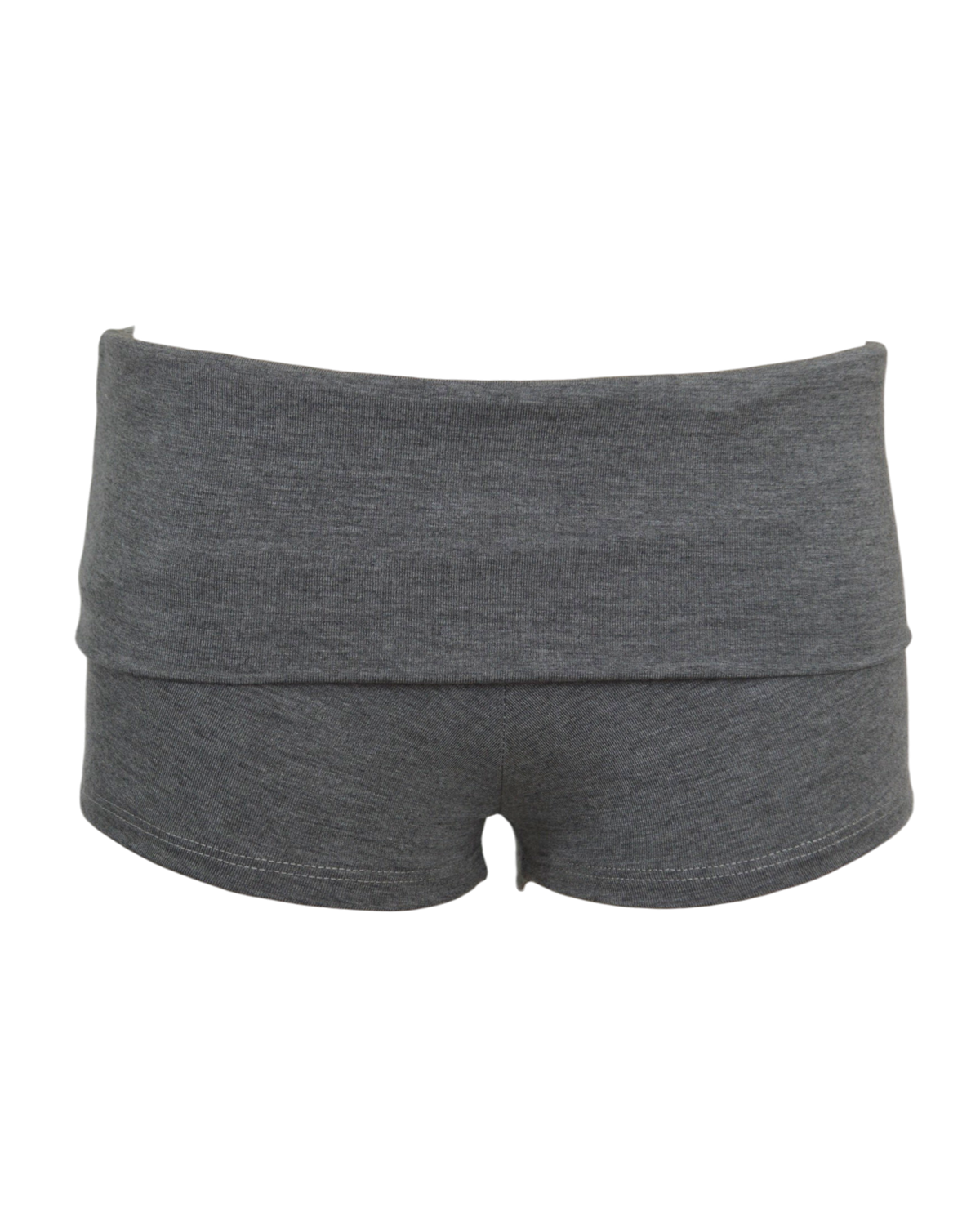 foldover mini shorts / heather grey