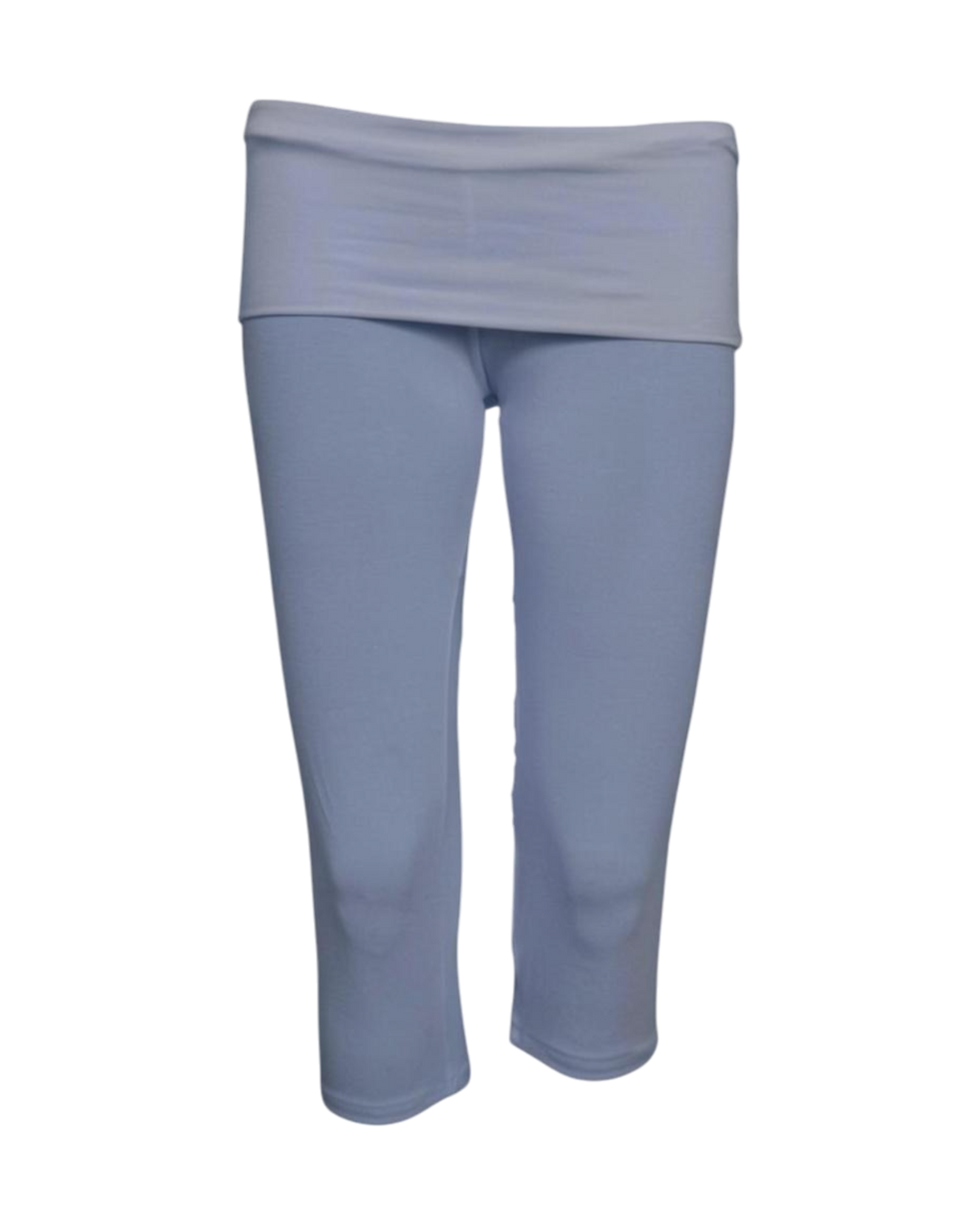 foldover capri legging / pale blue