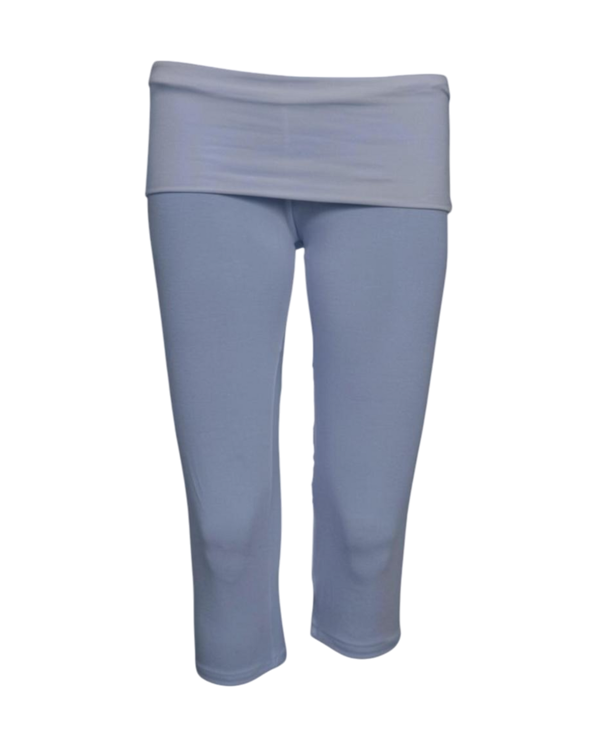 foldover capri legging / pale blue