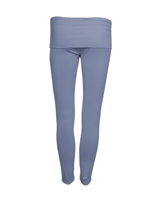 foldover leggings / pale blue