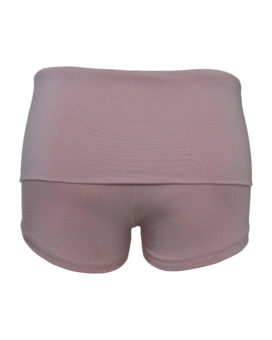 foldover mini shorts / blush pink