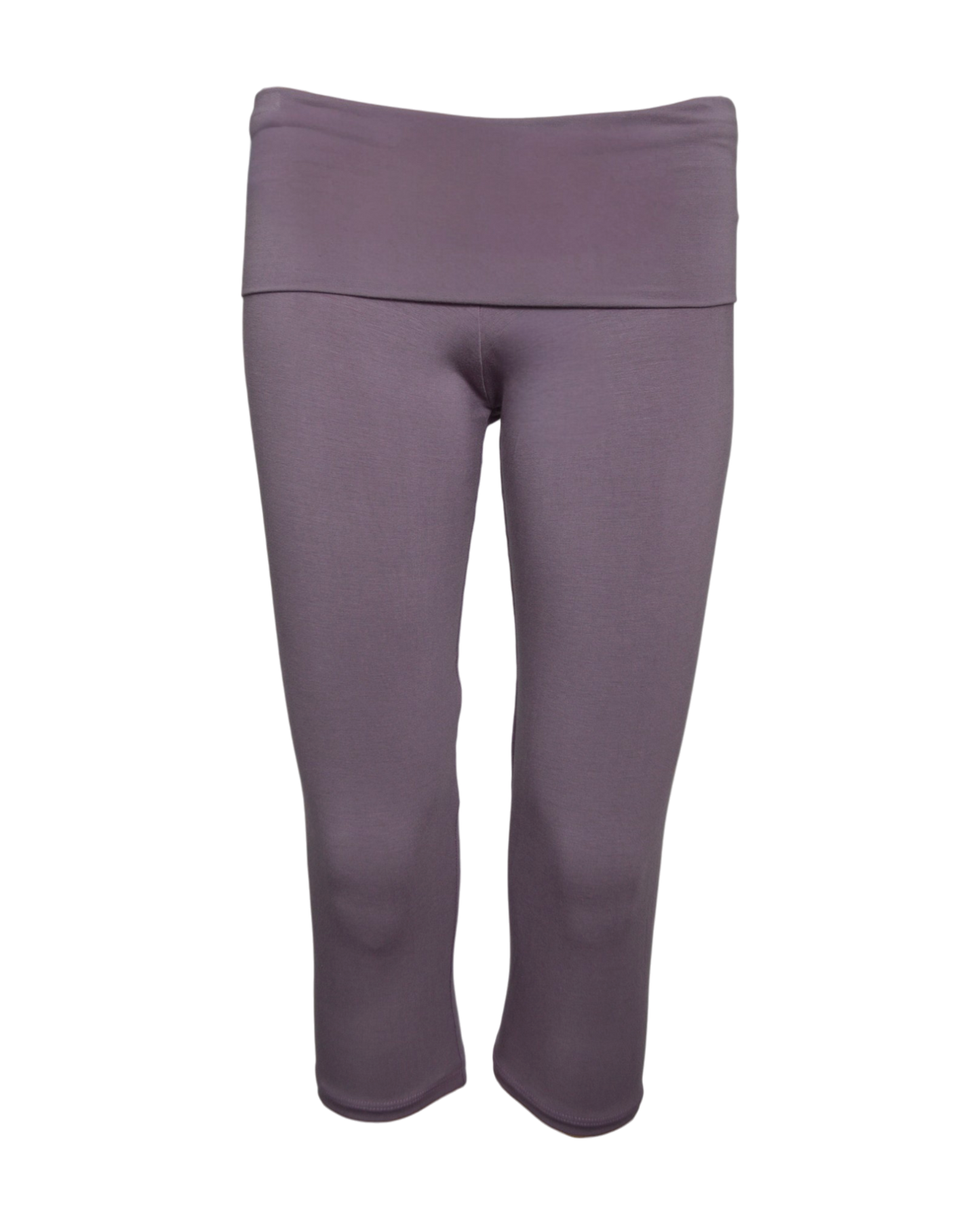 foldover capri legging / purple mauve