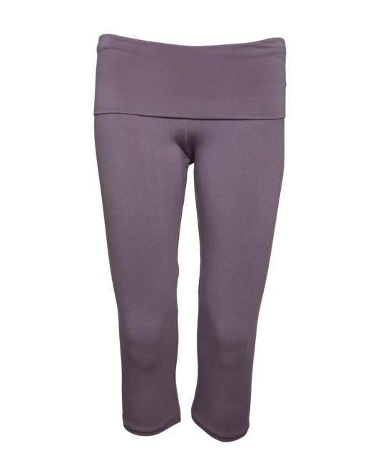 foldover capri legging / purple mauve