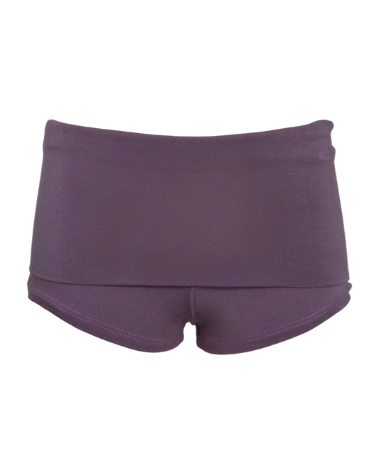 foldover mini shorts / purple mauve