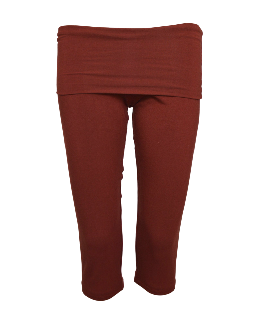 foldover capri legging / copper red