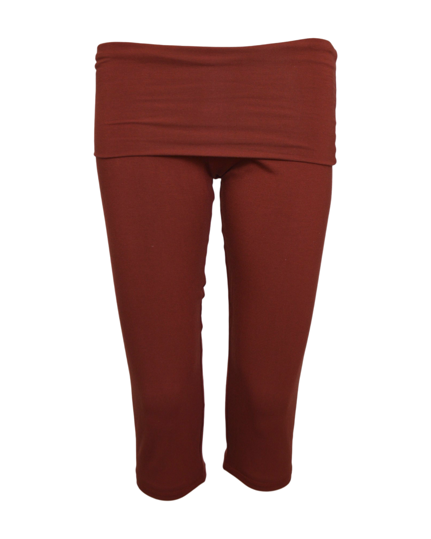 foldover capri legging / copper red