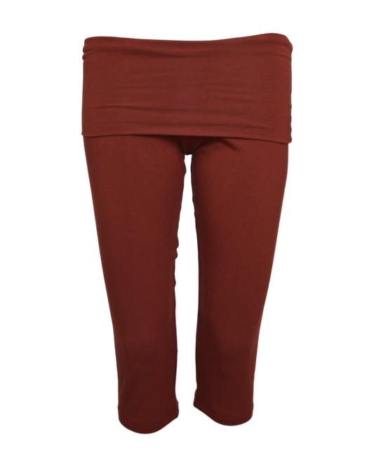 foldover capri legging / copper red