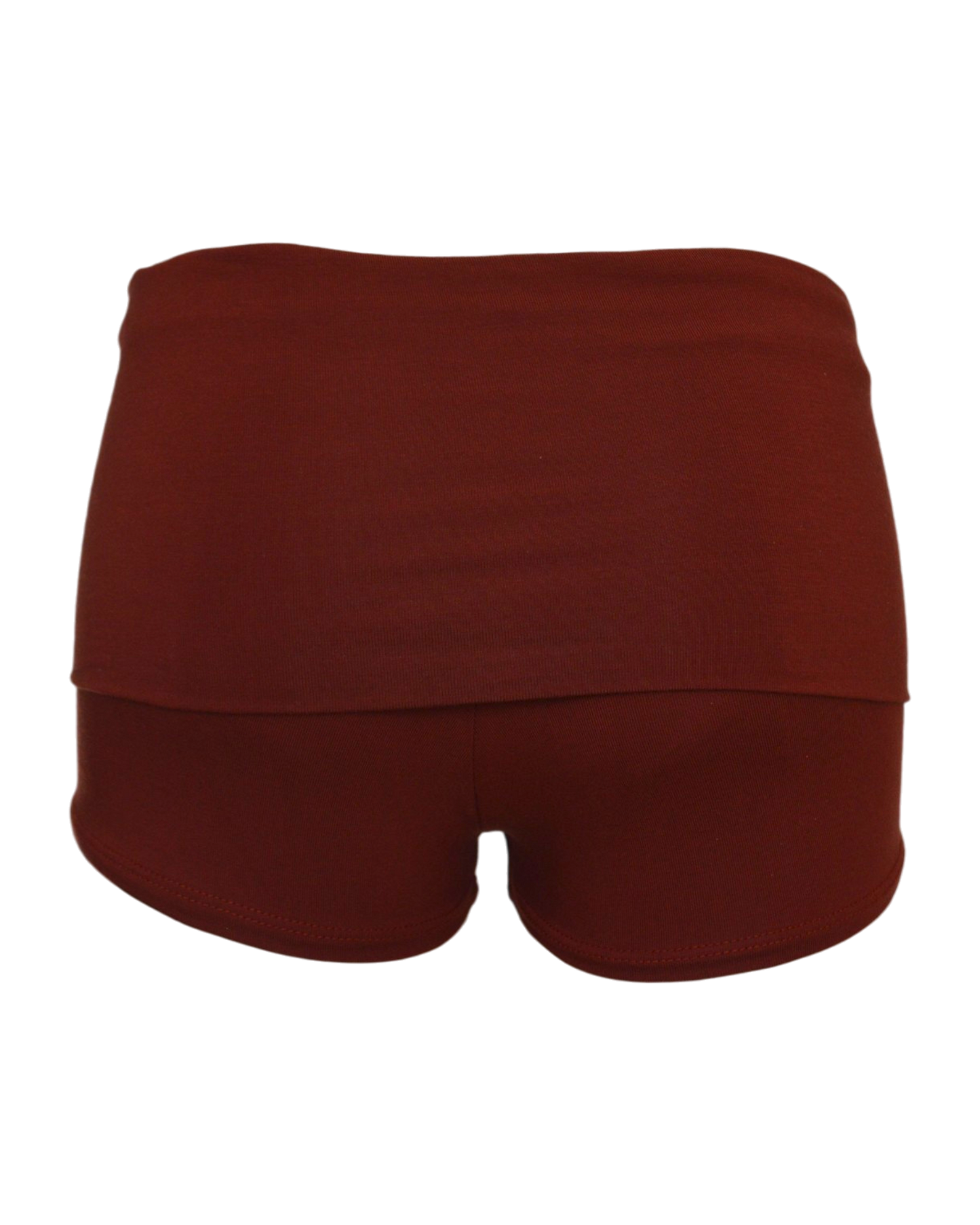 foldover mini shorts / copper red