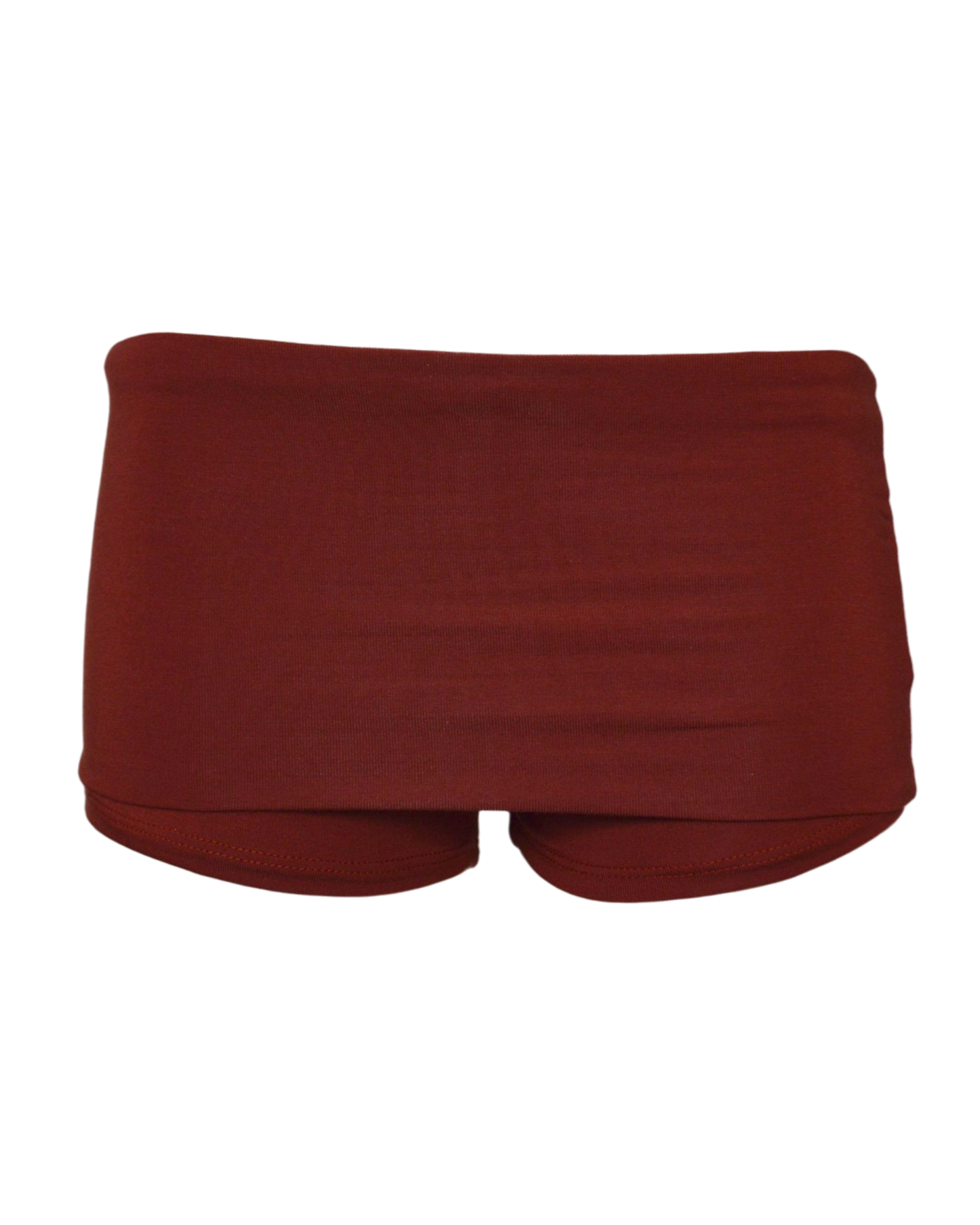 foldover mini shorts / copper red